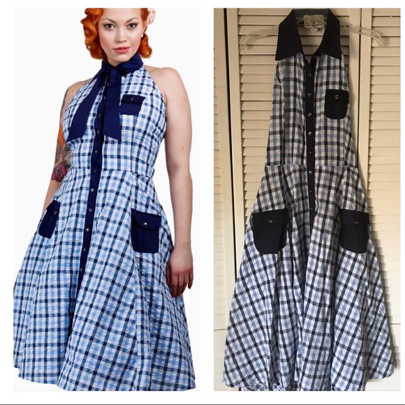 Collectif Dresses & Skirts - 💛SOLD💛Collectif Rowena Gingham Halter Shirtdress